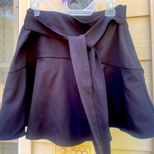 Zara black tie ruffle mini skirt skirt Sz M